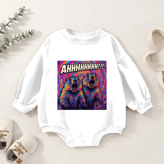 AHHHHHHH!!! – Screaming Marmots Go Psychedelic Baby Romper Sweatshirts