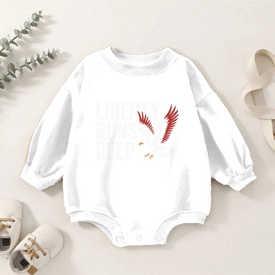 Bold Liberty Runs Deep Eagle Baby Romper Sweatshirts
