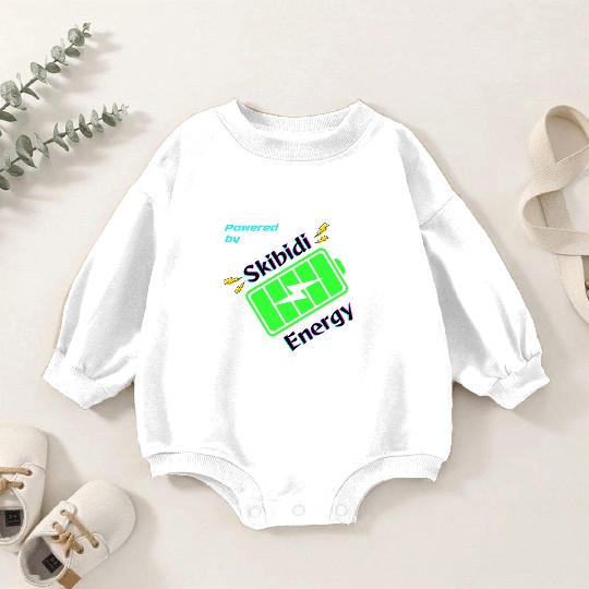 Powered by Skibidi Energy Meme Baby Romper Sweatshirts