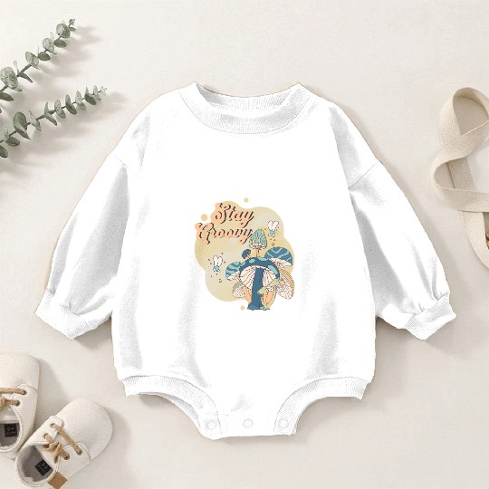 Groovy Naturecore Mushrooms Baby Romper Sweatshirts