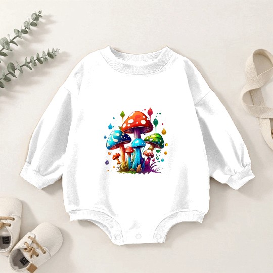 Nature's Psychedelic Mushrooms Baby Romper Sweatshirts