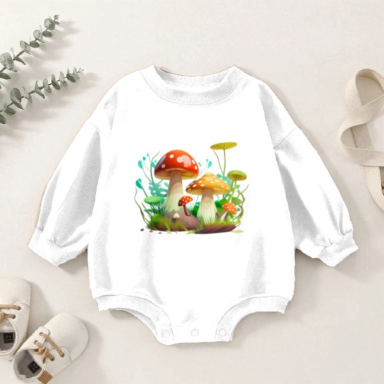 Funky Fungi – Nature’s Neon Wonder Baby Romper Sweatshirts