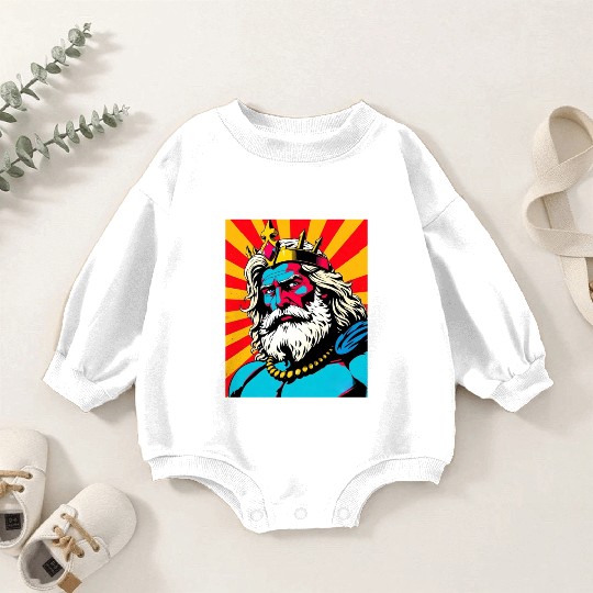 Bold Pop Art Zeus – Colorful Greek God Illustratio Baby Romper Sweatshirts