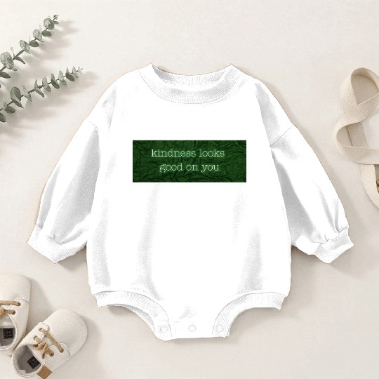 Kindness Looks Good on You – Neon Green Dark Baby Romper Sweatshirts