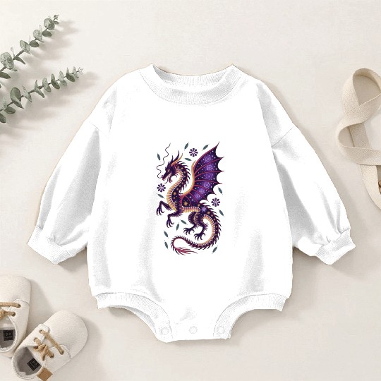 Cosmic Dragon Tattoo Illustration Baby Romper Sweatshirts
