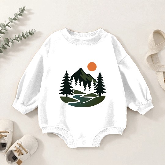 Scenic Nature View – Peaceful Landscape design Baby Romper Sweatshirts