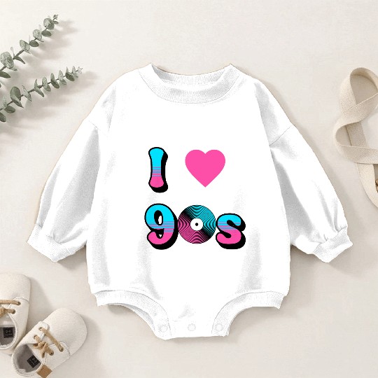 I Love The 90s Retro Nostalgia Baby Romper Sweatshirts
