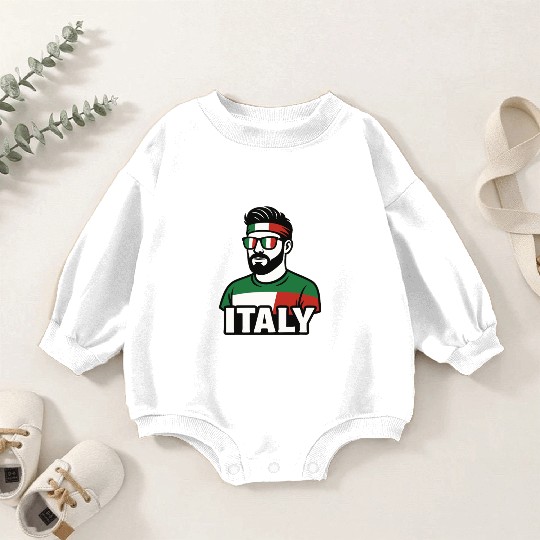 Italy Fan Style Baby Romper Sweatshirts