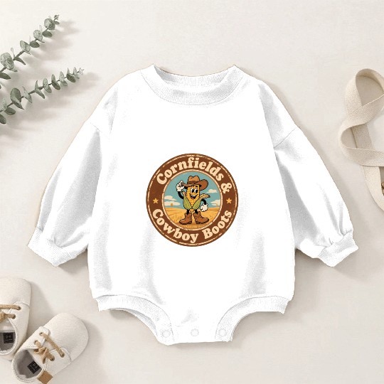Heart of Nebraska Cornfield Charm Vintage Style Baby Romper Sweatshirts