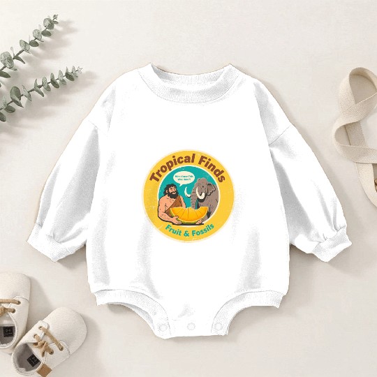 Caveman Mammoth Retro Ancient Fruit Discovery Baby Romper Sweatshirts