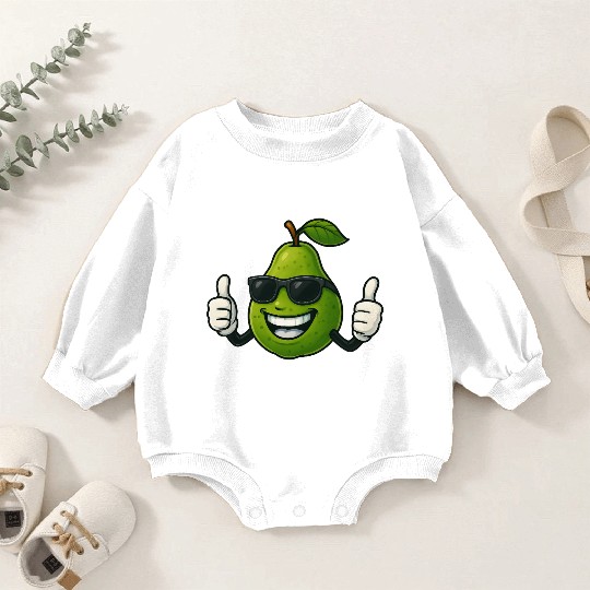 Cute cartoon pear guava fruit summer joy Baby Romper Sweatshirts