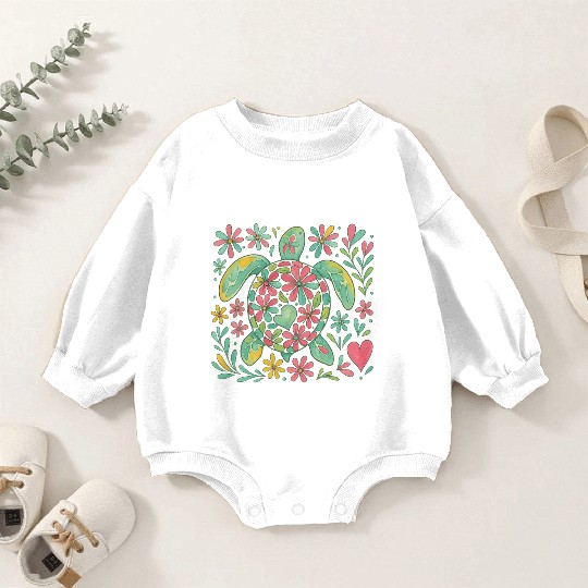 Summer Vacation Sea Turtle Baby Romper Sweatshirts