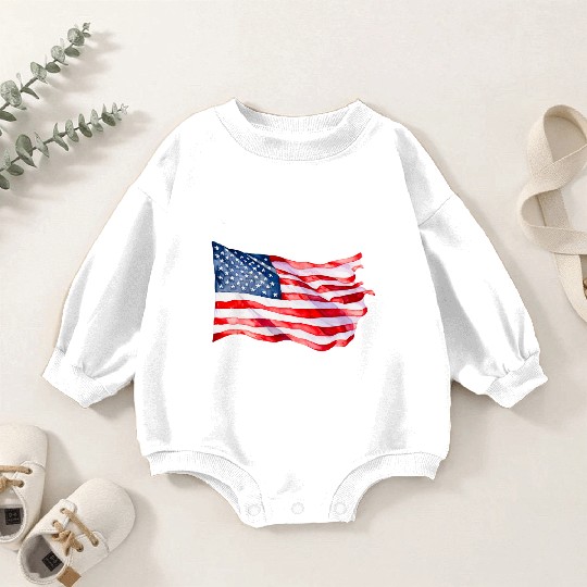 Land of the free because my son is brave USA Baby Romper Sweatshirts
