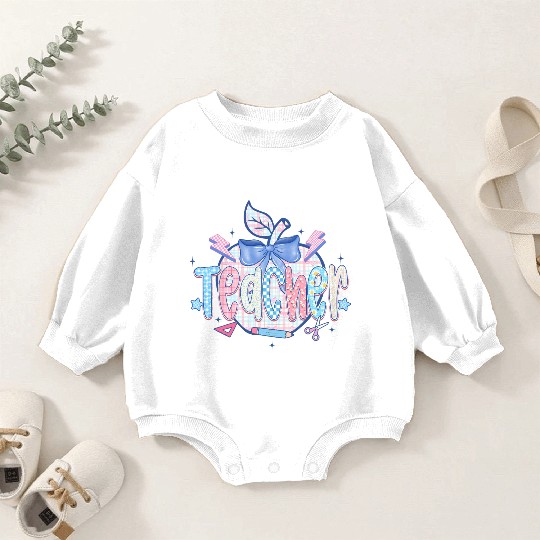 Girly Teacher Apple Teacher Baby Romper Sweatshirts