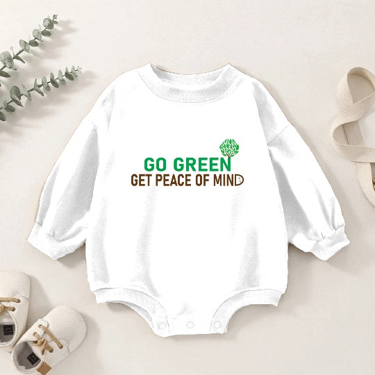 Peaceful Green Tree Logo for Eco Apparel Baby Romper Sweatshirts