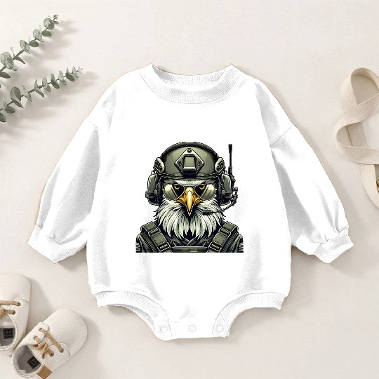Military Eagle In Mission Baby Romper Sweatshirts