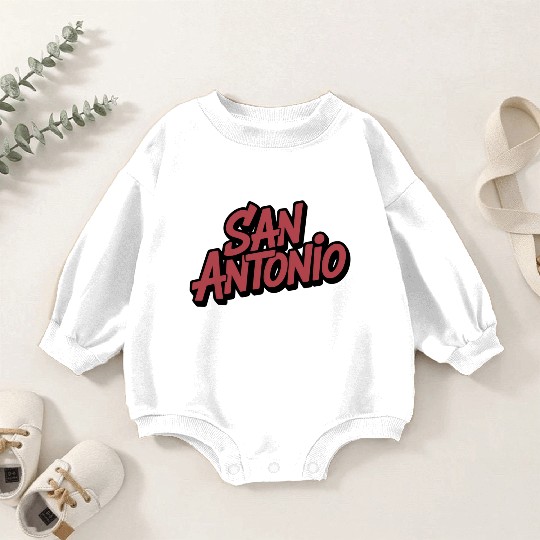 San Antonio Text Design Baby Romper Sweatshirts