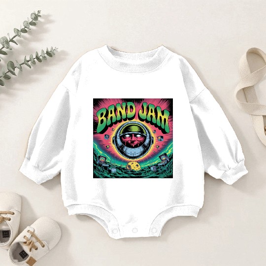 Psychedelic Band Jam Poster with Mechanical Baby Romper Sweatshirts