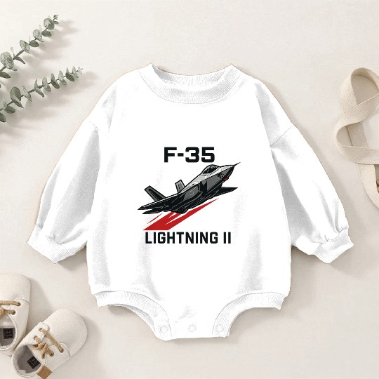 F-35 Lightning II Stealth Fighter Jet Art Baby Romper Sweatshirts