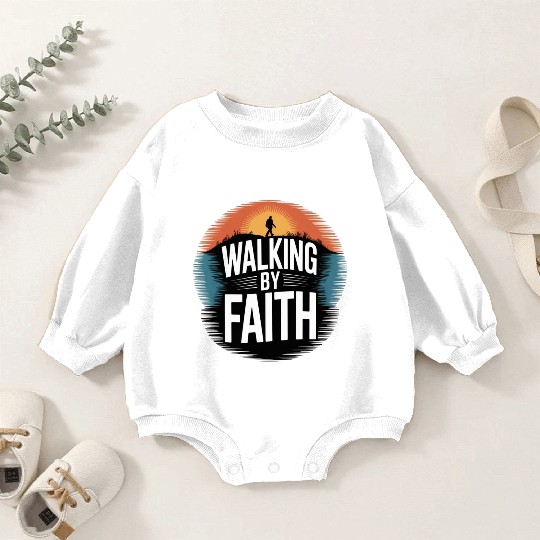 Walking by Faith Baby Romper Sweatshirts