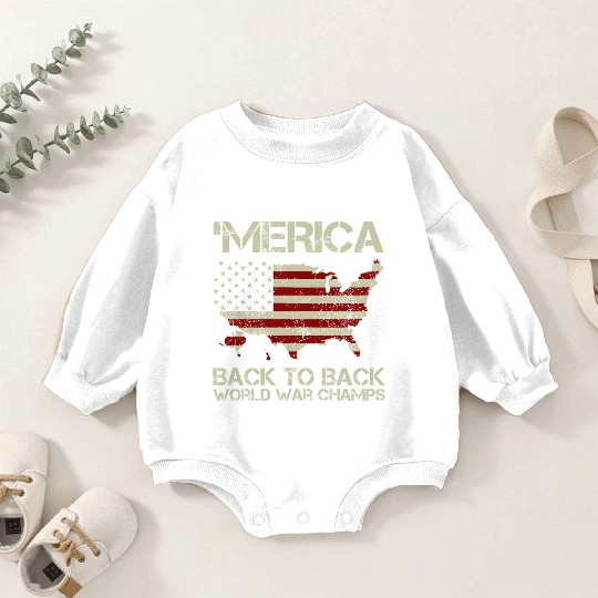 Merica Back to Back Champs Baby Romper Sweatshirts
