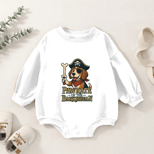 Pawrate of the Barkibbean Pirate Beagle Design Baby Romper Sweatshirts