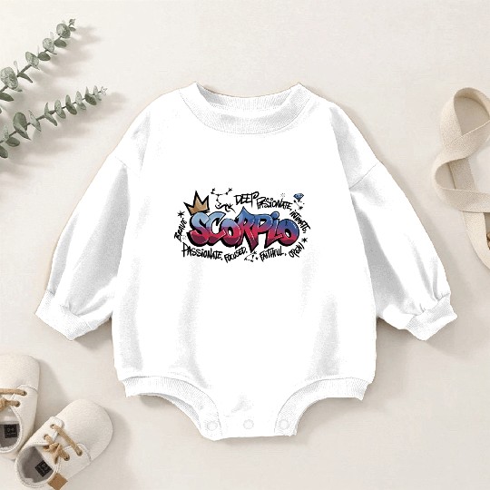 Scorpio Graffiti Zodiac Art Baby Romper Sweatshirts