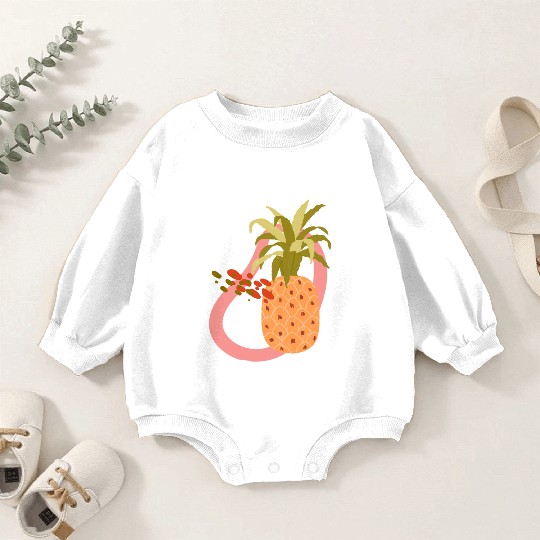 summer time tropical fruit Realistic Pineapple Baby Romper Sweatshirts