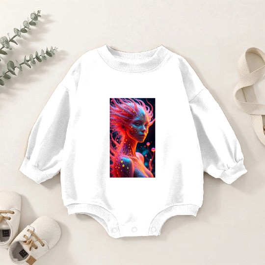 Digital Phoenix - Ethereal Woman with Etherea Ener Baby Romper Sweatshirts