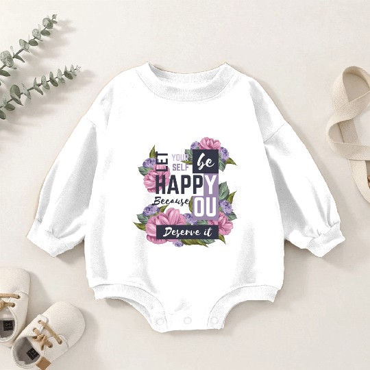 beautiful positive message with flowers Baby Romper Sweatshirts