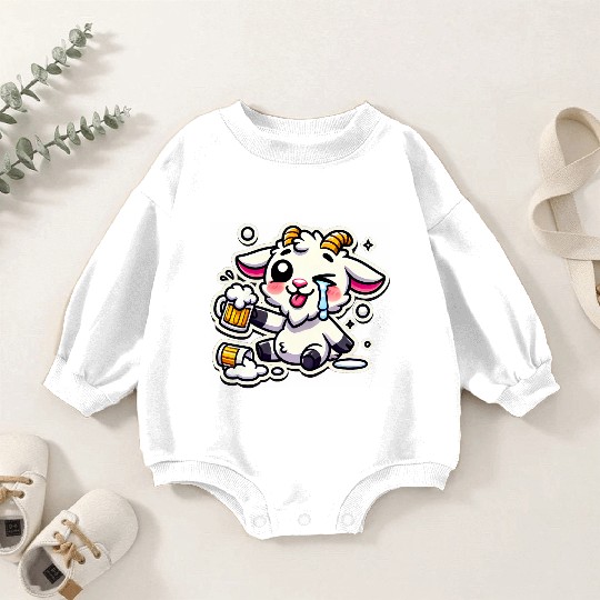 Drunk Wasted Hangover Goat Baby Romper Sweatshirts
