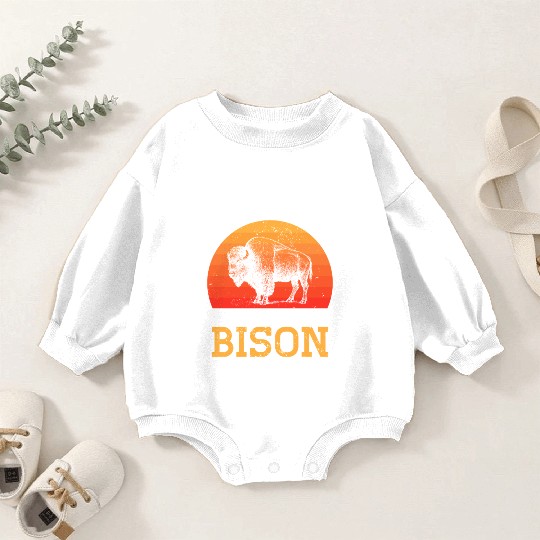 Bison - Retro Sunset Baby Romper Sweatshirts