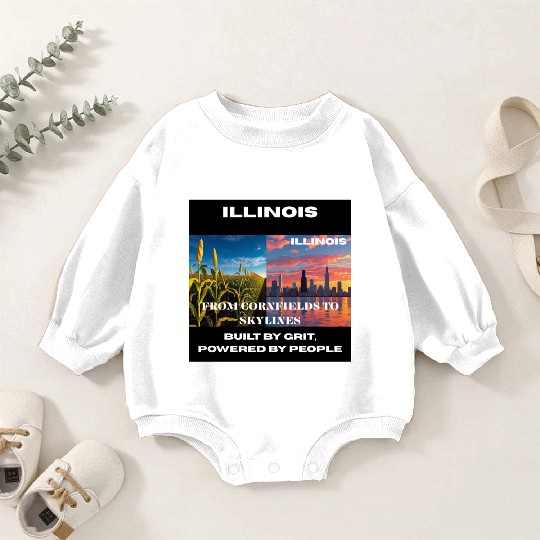 Illinois Midwest Mosaic Art Baby Romper Sweatshirts