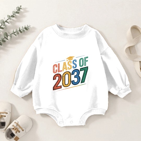 Class of 2037 Grow With Me, Funny back to school Baby Romper Sweatshirts