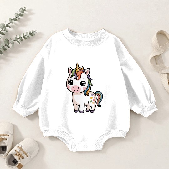Believe in Magic – Cute Rainbow Unicorn Fantasy Baby Romper Sweatshirts