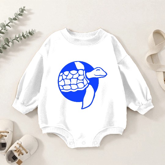 Water turtle child cute swims happy drawing Comic Baby Romper Sweatshirts