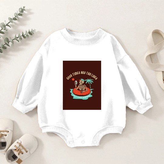 Brown Hand Drawn Skull Summer Baby Romper Sweatshirts 20250706