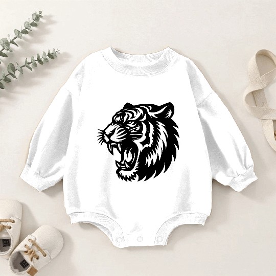 Roaring Tiger Outline Baby Romper Sweatshirts
