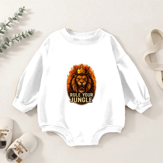 Fierce Lion King Blazing Mane Art Baby Romper Sweatshirts