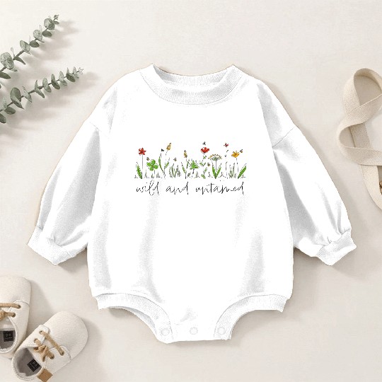 wild and untamed wildflowers nature Baby Romper Sweatshirts