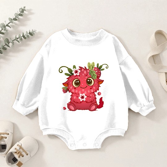 Cute Monster in Raspberry Design Baby Romper Sweatshirts
