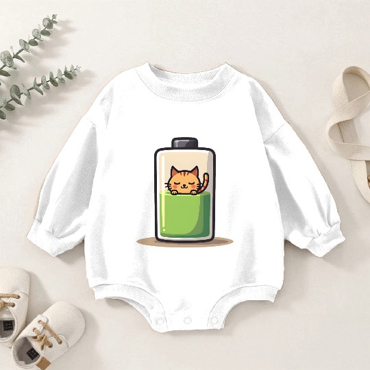 Cat Nap Battery Baby Romper Sweatshirts