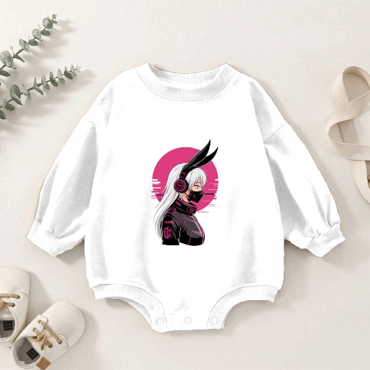 Futuristic Cyberpunk Girl Baby Romper Sweatshirts