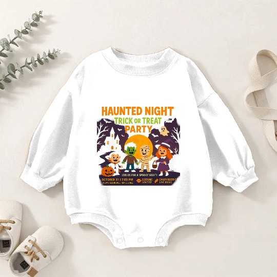 Halloween Trick or Treat Party Design Baby Romper Sweatshirts