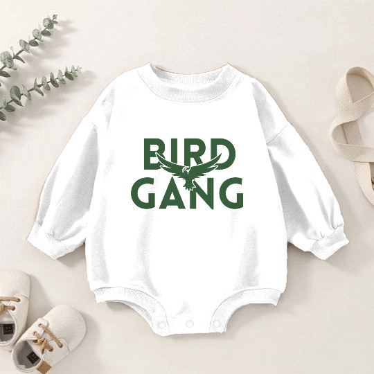 Bird Gang Bold Logo Design Baby Romper Sweatshirts
