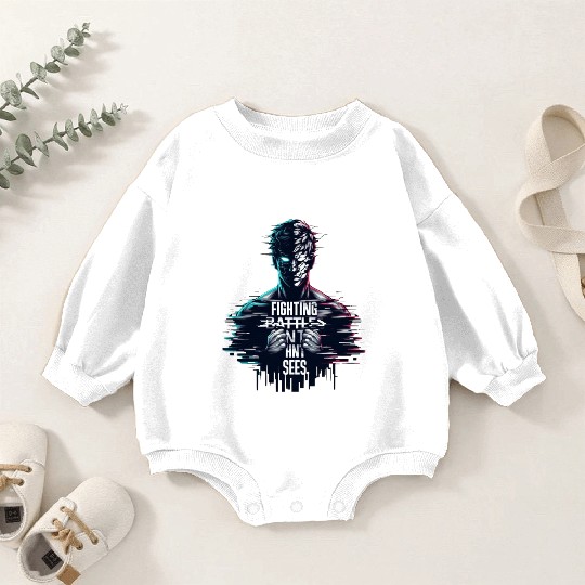 Neon Glitch Cyberpunk Hero Design Baby Romper Sweatshirts