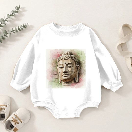 Ethereal Buddha Face Art Baby Romper Sweatshirts