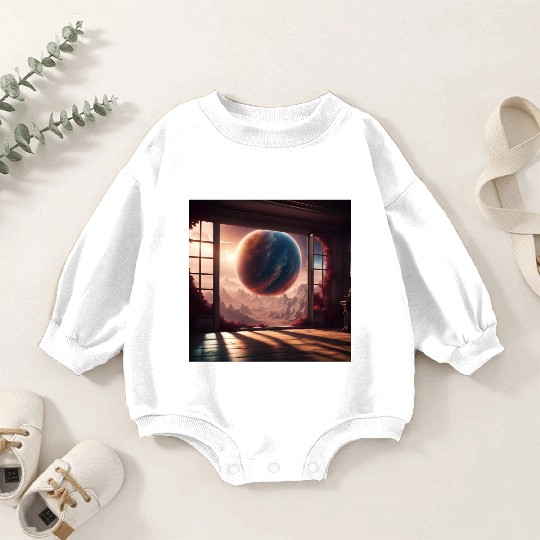 Galactic View from Alien World Baby Romper Sweatshirts