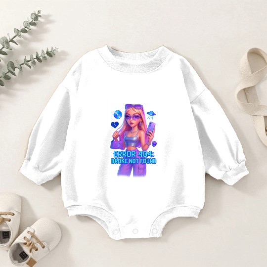 Y2K Rich Girl - ERROR 404 Bold Aesthetic Baby Romper Sweatshirts