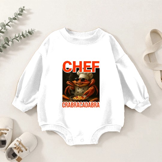 Chef Crabracadabra Baby Romper Sweatshirts - Meme Magic Crab Chef